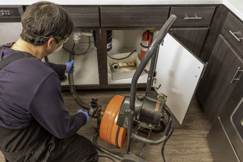 Drain snake in action